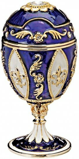 (Purple, Single) - Design Toscano Royal French Faberge-Style Enamelled Egg - Purple