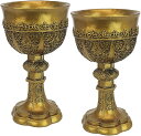 (Set of 2) - Design Toscano King Arthur s Golden Chalice Gothic Sculpture: Set o...