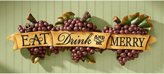 Design Toscano Eat, Drink And Be Merry Wall Sculpture, Multi/Colour [2]