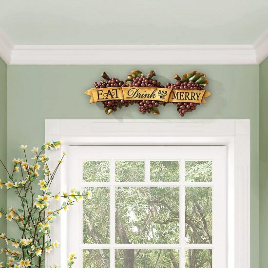 Design Toscano Eat, Drink And Be Merry Wall Sculpture, Multi/Colour [3]