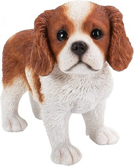 乐天商城 - Pacific Giftware 本物そっくり キングチャールズ 子犬 スタンディング 樹脂フィギュア フィギュア