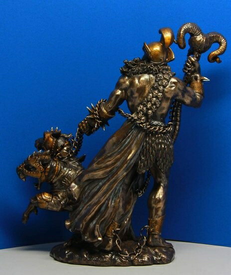Greek God of Hadesアンダーワールドwith Cerberus Statue Pluto Roman Olympian by Pacific Giftware