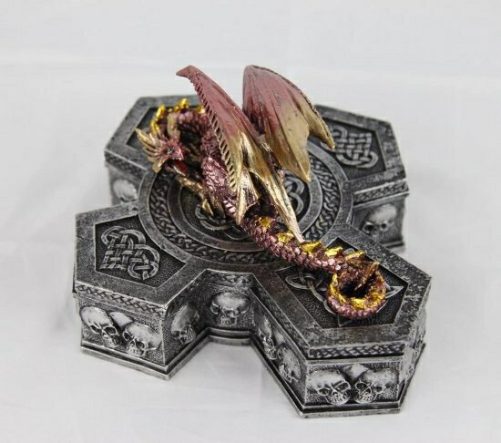 Pacific Giftware 中世ドラゴンジュエリーボックス ファンタジー 神話の蓋 十字架 ...