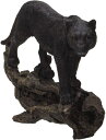Pacific Giftware リアルブラックキャットパンサー 木の枝に止まっている装飾樹脂フィギュア