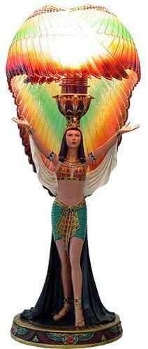 Pacific Giftware クリアウィングエジプト女神イシス彫刻テーブルランプ 高さ18.75インチ