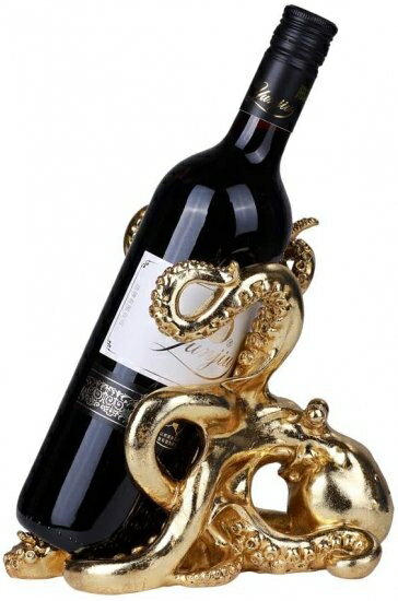 Pacific Giftware ゴールデンオクトパス 樹脂フィギュア ワインホルダー