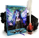 Licensed Anne Stokes Mystic Aura Purple Fairy with Pentagram Embossed Journal by Pacific Giftware(3)
