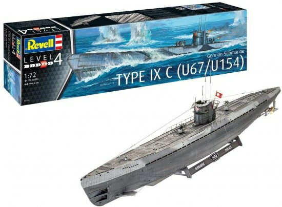 ドイツレベル 1/72 ドイツ海軍 潜水艦 Type IXc U67/U154 プラモデル 05166