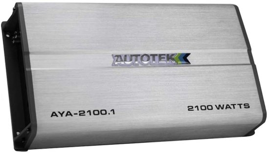 Autotek AYA-2100.1 Alloy シリーズ Mono サブウーファー カーオーディオ アンプ (Silver) ? Class A/B Amp, 2100W, Wired Bass Remote Included, Var