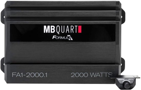 MB Quart FA1-2000.1 Mono チャンネル カーオーディオ アンプ (Black) - Class SQ Amp, 2000-Watt, 1 Ohm Stable, Variable Electronic クロスオーバ 2