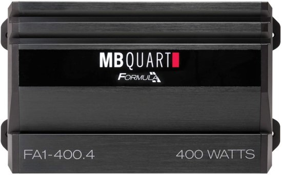 【商品名】Formula シリーズ 400-Watt 4チャンネル Class AB Amp Formula Series 400-Watt 4-Channel Class AB Amp【カテゴリー】デュアルアンプ(Car Dual-Channel Amplifiers) : MB Quart【商品説明】・The MB Quart FA1-400. 4 Formula Series 400 Watt 4 Channel Class AB Amp features innovative sound quality and power technology. The FA1-400. 4 is a 400 watt bridgeable car audio amplifier. Formula amps feature DC Sensing to allow any amplifier to be easily integrated into an OEM system by simply adapting a RCA cable from the source unit. ・50 watts x 4 at 2 ohm ・100 watts x 4 at 4 ohms ・Bridgeable ・Variable high-pass crossover with 12 dB per octave: CH1 and CH2: Switched, Full/HPF/LPF, 50 Hz to 500 Hz ・fit type: Universal Fit