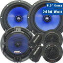 2 ペア of Audiotek AT65C 2000W Peak Power Total 170W RMS/スピーカー 6.5-Inch 2-Way カーオーディオ コンポーネント スピーカーシステム with Woo