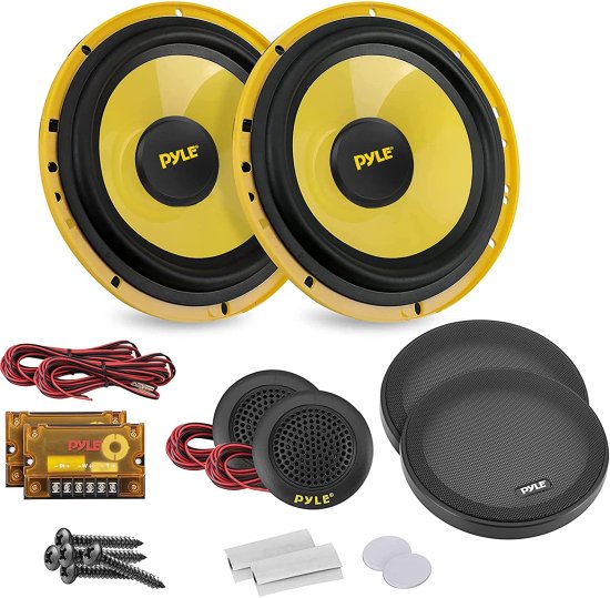 【商品名】Car Midbass スピーカーシステム - Pro 8" 600W 4 Ohm Mid-Bass コンポーネント Woofer Audio Sound スピーカー for Car ステレオ w/ 40oz Magnet, ツイーター, Grills, 45Hz-4KHz Frequency, 3.1” Mount Depth - PLG8C (ペア) Car Midbass Speaker System - Pro 8" 600W 4 Ohm Mid-Bass Component Woofer Audio Sound Speakers for Car Stereo w/ 40oz Magnet, Tweeters, Grills, 45Hz-4KHz Frequency, 3.1” Mount Depth - PLG8C (Pair)【カテゴリー】コアキシャルスピーカー(Car Coaxial Speakers) : Pyle【商品説明】・AUTO SPEAKER SYSTEMS: The Midbass Woofer Sound Speaker System has been designed and engineered for consistent and high performance. The 8 inch features an eye-catching yellow poly injection cone for plenty of stiffness without added weight ・LOW IMPEDANCE: The 4 ohm component audio speaker compensates the undersized wire found in many of today’s cars. It also makes the most of every 600 watts peak power / 300 watts RMS your car stereo can deliver with rubber magnet boot cover ・40 OZ MAGNET: The pro mid bass woofer sound speaker system has 40 oz. magnet structure that completes the package. It helps to provide smooth, loud and detailed sound. Additional features include edge suspension and 3.1” mounting depth ・1.25” ALUMINUM VOICE COIL: The specially treated rubber surround keeps your speakers secure & extends the life of the product. 1.25” high-temperature aluminum voice coil provides the richest sound, ensuring low distortion & providing open sound stage ・HARDWARE INCLUDED: This pair of 8” midbass woofer system comes w/ a pair of 0.5” neodymium dome tweeters (50W RMS/100W peak), 2 crossovers, and complete installation hardware including 2 grills and wires. Standard 8” size fits OEM locations