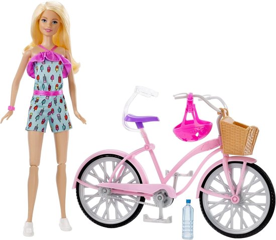 ワールドセレクトショップのBarbie バービー FTV96 - 3年からの自転車とアクセサリー、人形、人形のアクセサリーを備えた人形｜アングル2