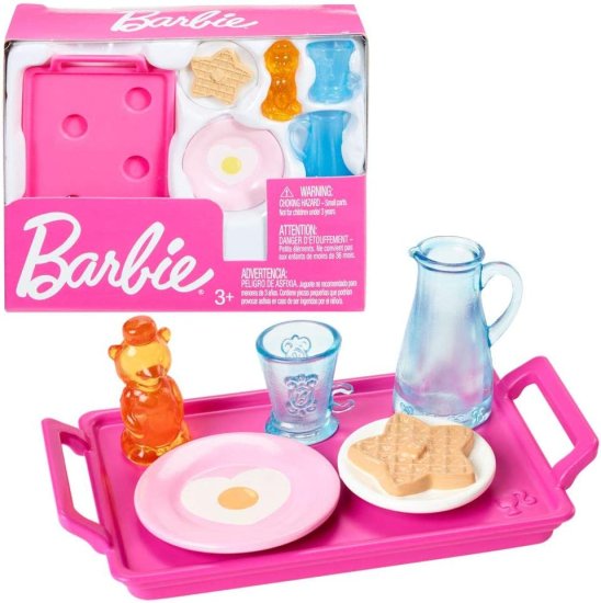 ワールドセレクトショップのBarbie バービーアクセサリーパック、朝食、スパまたはペットの子犬のテーマ4?6個｜アングル3