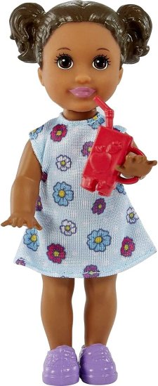 ワールドセレクトショップのBarbie バービーティーチャードール（ブルネット）、幼児人形（ブロンド）、フリップボード、ラップトップ、バックパック、幼児机、ペットタートル、3歳以上の｜アングル3