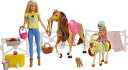 Barbie バービープレイセットとチェルシーブロンド人形、頭が揺れている2頭の馬、3歳以上の子供用に15歳以上