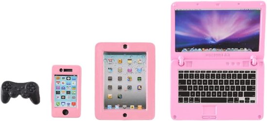 House, Building - Barbie lzqinxun 4パックドールハウスアクセサリー、おもちゃラップトップ、バービー電話、ミニタブレット、ゲームパッド、人形1/6 1/12スケールのシーンシミ