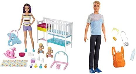 Barbie Mattel バービー Skipper Hora de la Siesta、Regalo ParaNinasYNinos39Anos + Vamos De Viaje、MunecoKenConAccesorios Color/Modelo Surtido