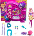 Barbie バービーの色がグリッターを明らかにします!ヘアスワップ人形、25のヘアスタイリング、パーティーをテーマにした驚きを備えたキラキラピンク、10のプ