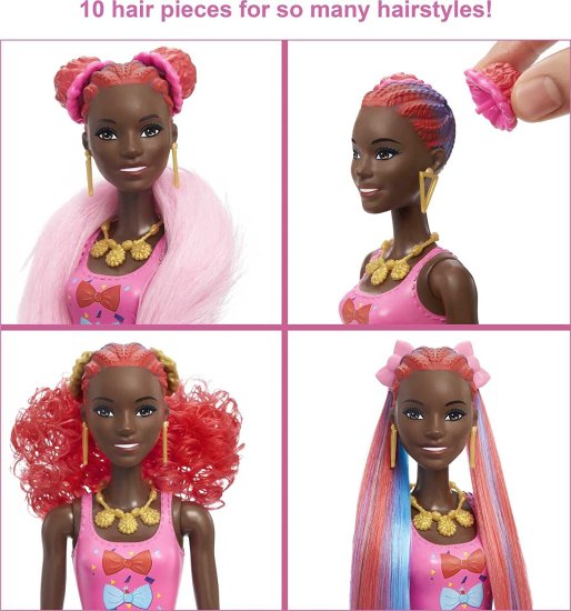 Barbie バービーの色がグリッターを明らかにします！ヘアスワップ人形、キラキラした青25のヘアスタイリング、パーティーをテーマにした驚き、10のプラグイン 3