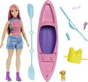 Barbie バービーそれはデイジードール(ピンクの髪の曲線、11.5インチ)、ペットの子犬、カヤック、キャンプアクセサリー、3-7歳のギフトを備えた2つのキャン