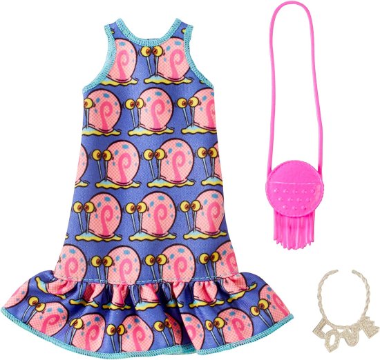 Rakuten - Barbie バービーの服：スポンジボブスクエアパンツバービー人形のゲイリーパープルドレス、3-8歳の贈り物