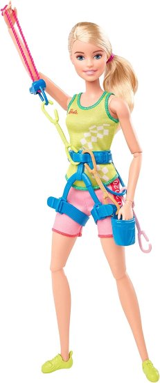 ワールドセレクトショップのBarbie バービーオリンピック東京2020ユニフォーム、東京2020ジャケット、メダル、ハーネス、ウェイト、クライミングクリップを3歳以上のスポーツクライマード｜アングル2