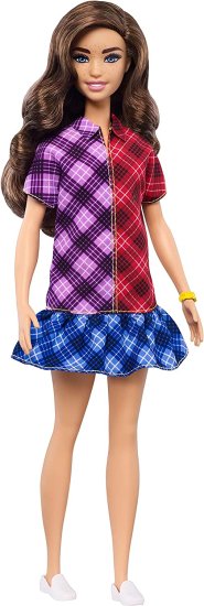 【商品名】Barbie 3-8歳のための色遮断された格子縞のドレスとアクセサリーを着ている長いブルネットの髪を持つバービーファッショニスタドールBarbie Fashionistas Doll with Long Brunette Hair Wearing Color-Blocked Plaid Dress and Accessories, for 3 to 8 Year Olds【商品説明】・The latest line of Barbie Fashionistas dolls includes 7 body types, 9 skin tones, 7 eye colors, 11 hair colors, 12 hairstyles and so many on-trend fashions and accessories! ・Barbie doll has a smaller bust than the original and freckles on her face. ・She wears a plaid dress with color-blocking, a collared neck and ruffled hem, accessorized with white shoes and a yellow bracelet. ・Her long brunette hair is styled in waves for a trendy look. ・Makes a great gift for kids 3 years and older because when a girl plays with Barbie, she imagines everything she can become! ・More variety makes collecting Barbie Fashionistas dolls even more fun -collect them all (each sold separately, subject to availability)
