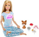 Barbie バービーは私と一緒に瞑想人形、ブロンド、5つのライトとガイド付き瞑想エクササイズ、子犬、4つの絵文字アクセサリー、3-8歳の子供向けのギフトを備え