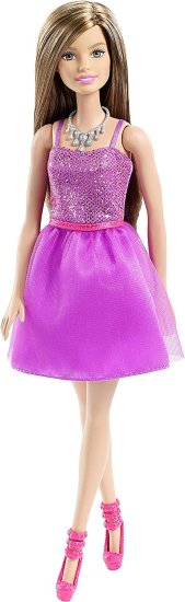 Barbie バービーグリッツ人形、紫色のドレス