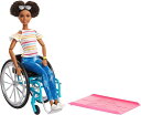 【商品名】Barbie バービーファッショニスタドール＃133Barbie Fashionistas Doll #133【商品説明】・This line of 12 Barbie Fashionistas dolls includes 6 body types, 9 skin tones, 6 eye colors, 11 hair colors, 10 hairstyles and so many on-trend fashions and accessories! ・Barbie doll comes with a wheelchair and ramp. ・The chair's wheels really roll -kids can just give it a push to get it moving or set the brake to keep it in place. ・Barbie doll has 22 "joints" across her neck, upper arms, elbows, wrists, torso, hips, upper legs, knees AND ankles so she can comfortably sit and maneuver in her wheelchair. ・A white top with colorful stripes and cut-out sleeves paired with faded denim pants are right on trend, especially when accessorized with her silvery sunglasses, yellow watch and white sneakers. ・Her curly brunette hair is styled in pigtail buns for a trendy look. ・Makes a great gift for kids 3 years and older because when a girl plays with Barbie, she imagines everything she can become! ・More variety makes collecting Barbie Fashionistas dolls even more fun -collect them all (each sold separately, subject to availability).