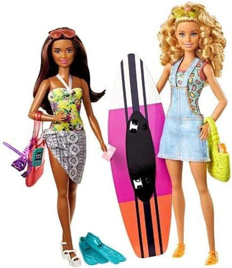 ワールドセレクトショップのBarbie バービーピンクパスポート2パックキャンプアドベンチャードールズギフトセット、ブラウン｜アングル2