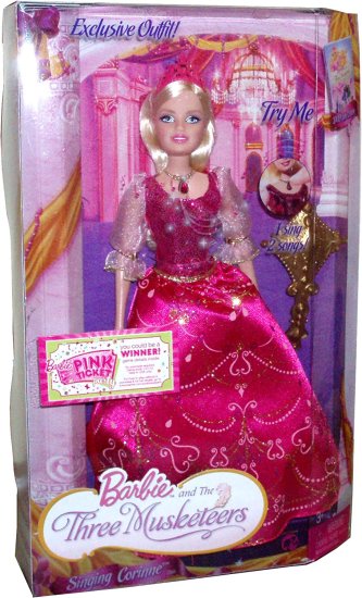 【商品名】Barbie バービーと3人の銃士がコリンヌ人形を歌っていますBarbie and the Three Musketeers Singing Corinne Doll【商品説明】・Inspired by the Barbie and the Three Musketeers DVD from Fall 2009 ・Barbie doll as Corinne wears an exclusive glittery ball gown ・Push the doll's necklace to activate one of two songs from the movie ・Measures 11 1/2-inches tall. ・Ages 3+