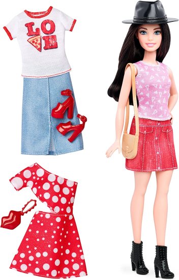 Other - Barbie バービーファッショニスタプチダークヘアのバービー人形2つの追加の衣装