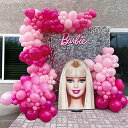 Barbie Heukikt Pink Balloon Garland Arch Kit 132pcs Hot Light Rose Pink Balloons for バービー Princess Them