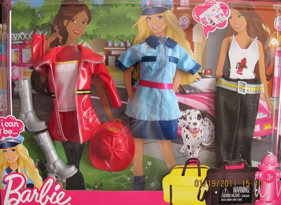 Barbie バービー私はキャリアファッションになることができます：消防士と警察官の服装＆アクセサリー（2010） 2