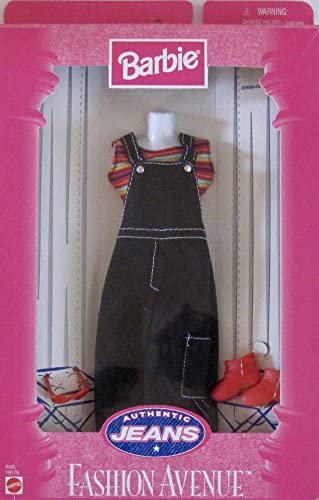 Barbie バービーファッションアベニュー本物のジーンズファッション衣装wジャンロンパーズ、ペアのブーツなど（1998）