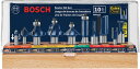 BOSCH ボッシュ RBS010 1/2-Inch and 1/4-Inch Shank Carbide-Tipped All-Purpose Professional Router Bit Set, 10-Piece
