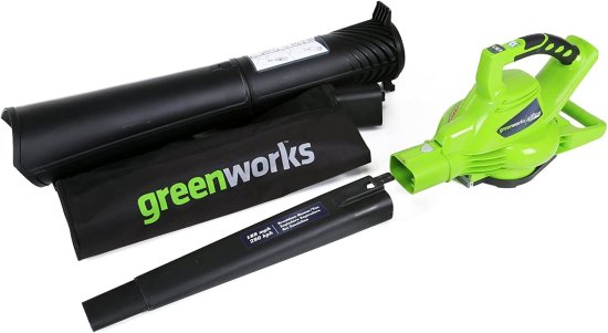 Greenworks 40V (185 MPH/340 CFM) Brushless Cordless Leaf Blower / Vacuum, Tool Only 24312