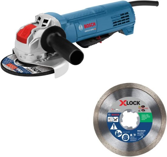 BOSCH ܥå GWX10-45PE 4-1/2 In. X-LOCK Ergonomic Angle Grinder with Paddle Switch with BOSCH ܥå DBX4543S Diamond Blade