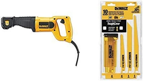 楽天ワールドセレクトショップDewalt デウォルト DWE304 10-Amp Reciprocating Saw with Dewalt デウォルト DW4898 Bi-Metal Reciprocating Saw Blade Set with Case, 10-Piece