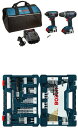 BOSCH ボッシュ CLPK232-181 18V 2-Tool Combo Kit (Drill/Driver Impact Driver) with (2) 2.0 Ah Batteries and 91-pc drill and drive bit set