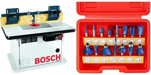 楽天ワールドセレクトショップBOSCH ボッシュ Cabinet Style Router Table RA1171 & Hiltex? 10100 Tungsten Carbide Router Bits | 15-Piece Set