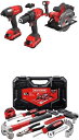 CRAFTSMAN V20 Cordless Drill Combo Kit, 4 Tool with Mechanics Tools Kit/Socket Set, 57-Piece (CMCK401D2 CMMT99446)