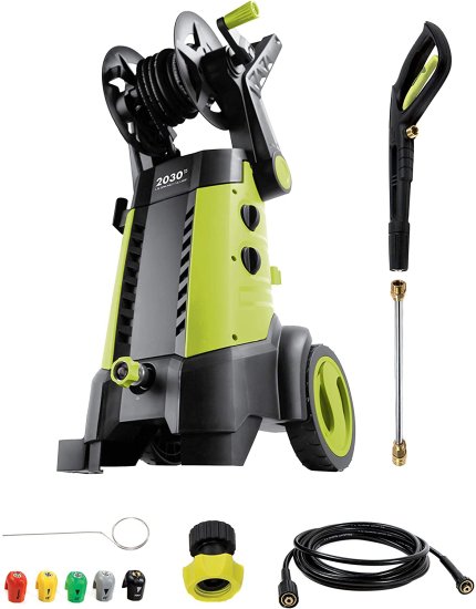 Sun Joe SPX3001 2030 PSI 1.76 GPM 14.5 AMP Electric Pressure Washer with Hose Reel, Green