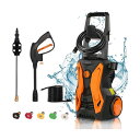 3500PSI Electric Pressure Washer, 2.8GPM 2000W Power Washer High Pressure Cleaner Machine with Spray Gun, 5 Nozzles Detergent Tank for Cleanin