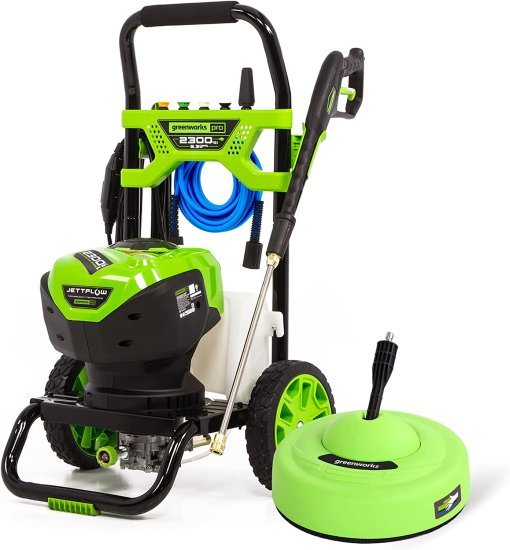 Greenworks Pro 2300 Max PSI Brushless Electric Pressure Washer and Surface Cleaner