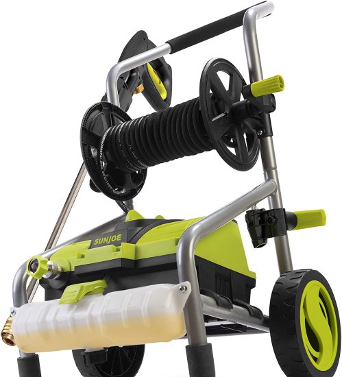 Sun Joe SPX4001-PRO 2030 MAX PSI 1.76 GPM 14.5 Amp Electric Pressure Washer and Hose Reel, Green