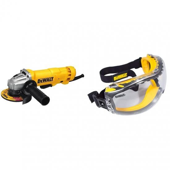 Rakuten - DEWALT アングルグラインダーツール、パドルスイッチ、4-1/2インチ、11アンペア、安全ゴーグル付き (DWE402 & DPG82-11C)
